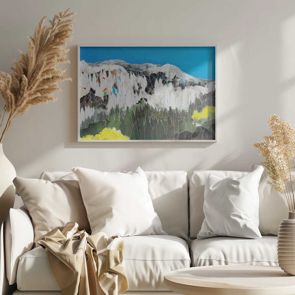 Geometric Alpine Landscape - Stretched Canvas, Poster or Fine Art Print - I Heart Wall Art - Poster Print, Canvas Print or Framed Art Print