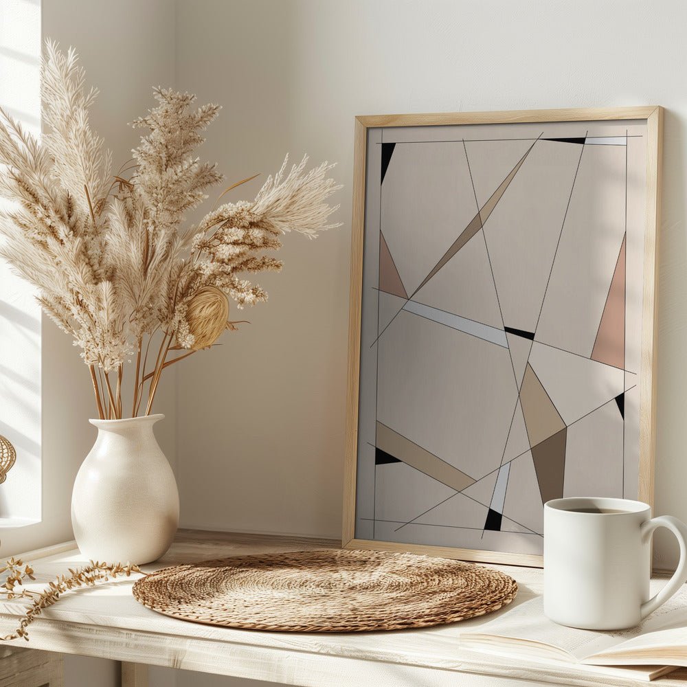 Geometric Beige Art - Stretched Canvas, Poster or Fine Art Print - I Heart Wall Art - Poster Print, Canvas Print or Framed Art Print