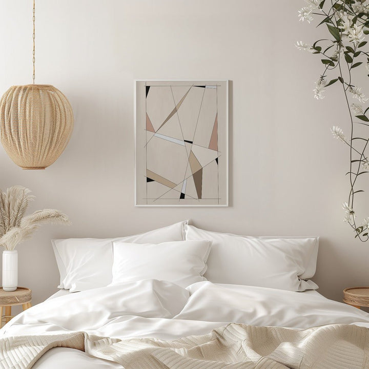 Geometric Beige Art - Stretched Canvas, Poster or Fine Art Print - I Heart Wall Art - Poster Print, Canvas Print or Framed Art Print
