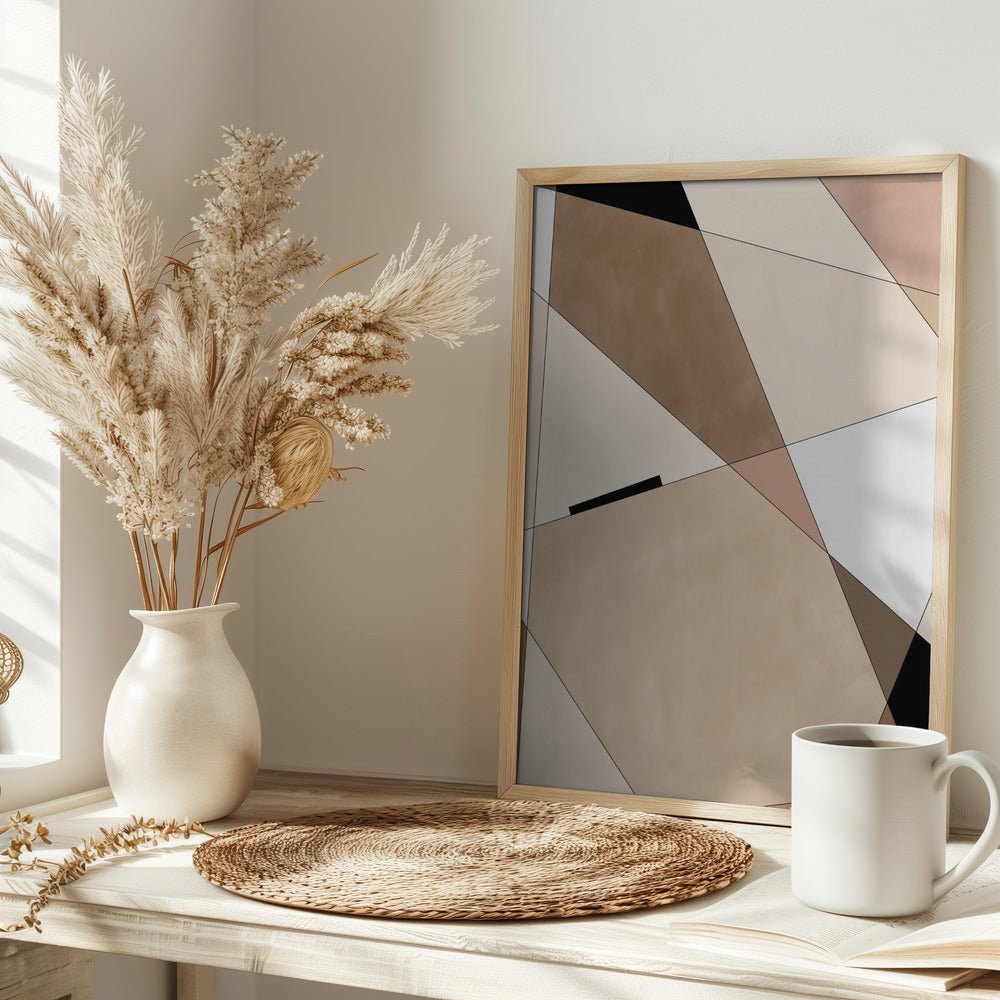 Geometric Beige art - Stretched Canvas, Poster or Fine Art Print - I Heart Wall Art - Poster Print, Canvas Print or Framed Art Print