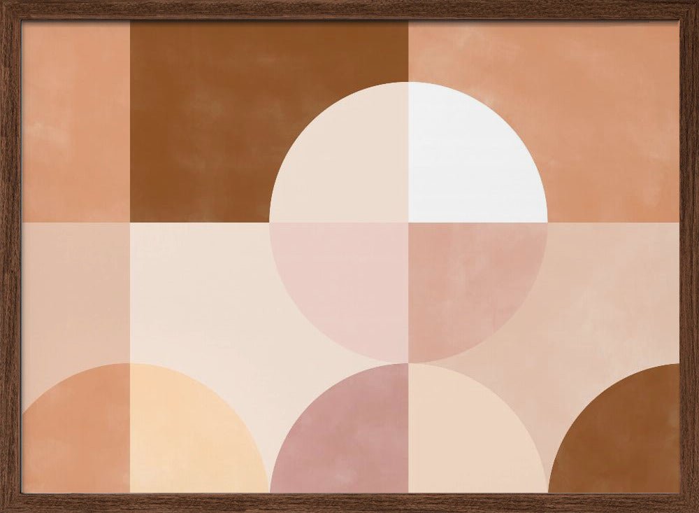 Geometric Circles and Squares in Earthy Tones - Stretched Canvas, Poster or Fine Art Print - I Heart Wall Art - Poster Print, Canvas Print or Framed Art Print