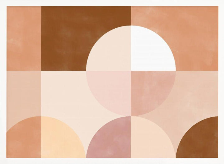 Geometric Circles and Squares in Earthy Tones - Stretched Canvas, Poster or Fine Art Print - I Heart Wall Art - Poster Print, Canvas Print or Framed Art Print
