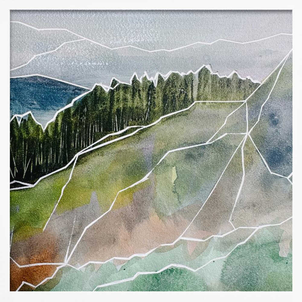 Geometric Forest Peaks - Square Stretched Canvas, Poster or Fine Art Print - I Heart Wall Art - Poster Print, Canvas Print or Framed Art Print