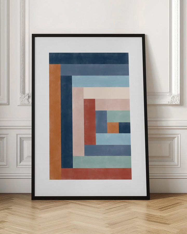 Geometric Maze Of Colorful Rectangles - Stretched Canvas, Poster or Fine Art Print - I Heart Wall Art - Poster Print, Canvas Print or Framed Art Print