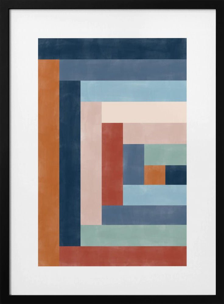 Geometric Maze Of Colorful Rectangles - Stretched Canvas, Poster or Fine Art Print - I Heart Wall Art - Poster Print, Canvas Print or Framed Art Print