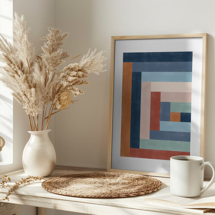 Geometric Maze Of Colorful Rectangles - Stretched Canvas, Poster or Fine Art Print - I Heart Wall Art - Poster Print, Canvas Print or Framed Art Print