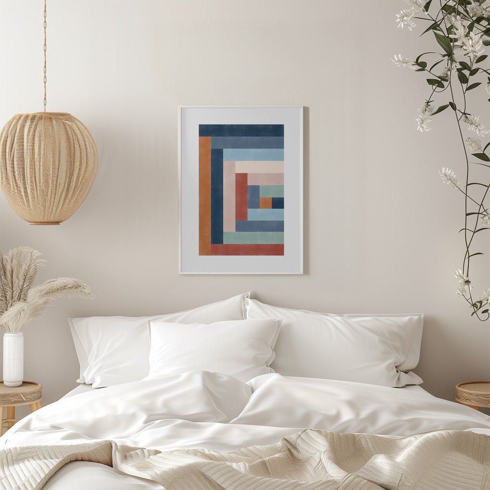Geometric Maze Of Colorful Rectangles - Stretched Canvas, Poster or Fine Art Print - I Heart Wall Art - Poster Print, Canvas Print or Framed Art Print