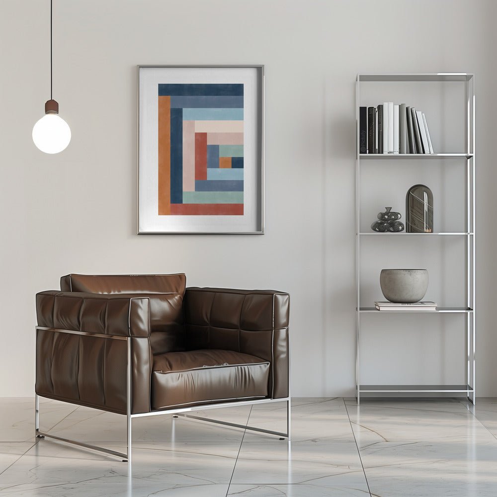 Geometric Maze Of Colorful Rectangles - Stretched Canvas, Poster or Fine Art Print - I Heart Wall Art - Poster Print, Canvas Print or Framed Art Print
