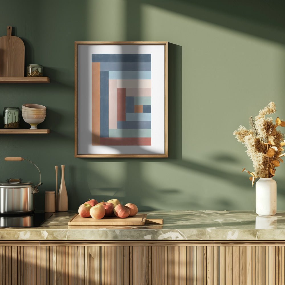 Geometric Maze Of Colorful Rectangles - Stretched Canvas, Poster or Fine Art Print - I Heart Wall Art - Poster Print, Canvas Print or Framed Art Print