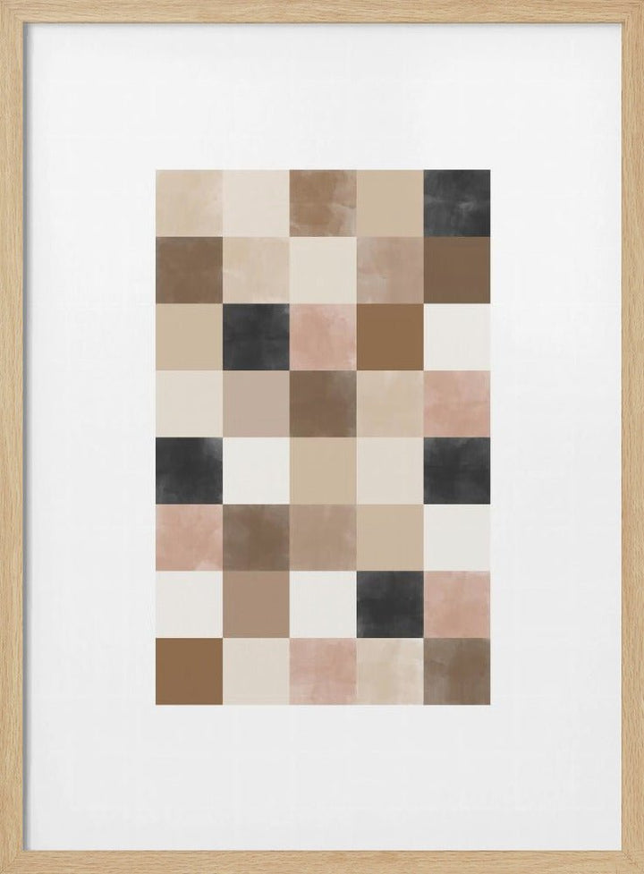 Geometric Pattern of Muted Earthy Tones - Stretched Canvas, Poster or Fine Art Print - I Heart Wall Art - Poster Print, Canvas Print or Framed Art Print