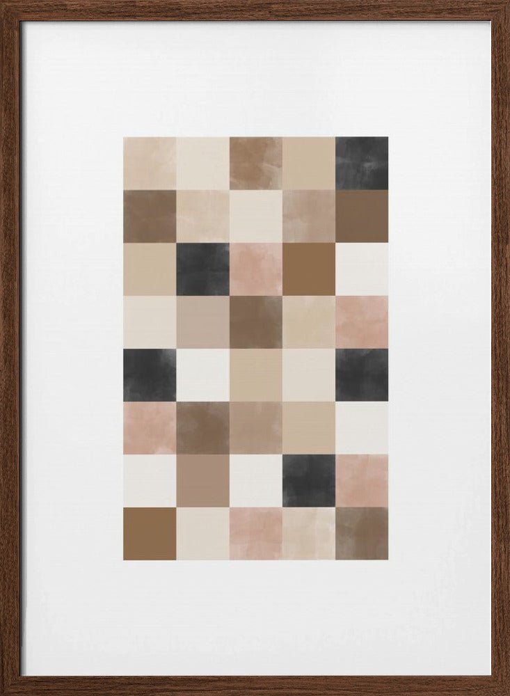 Geometric Pattern of Muted Earthy Tones - Stretched Canvas, Poster or Fine Art Print - I Heart Wall Art - Poster Print, Canvas Print or Framed Art Print