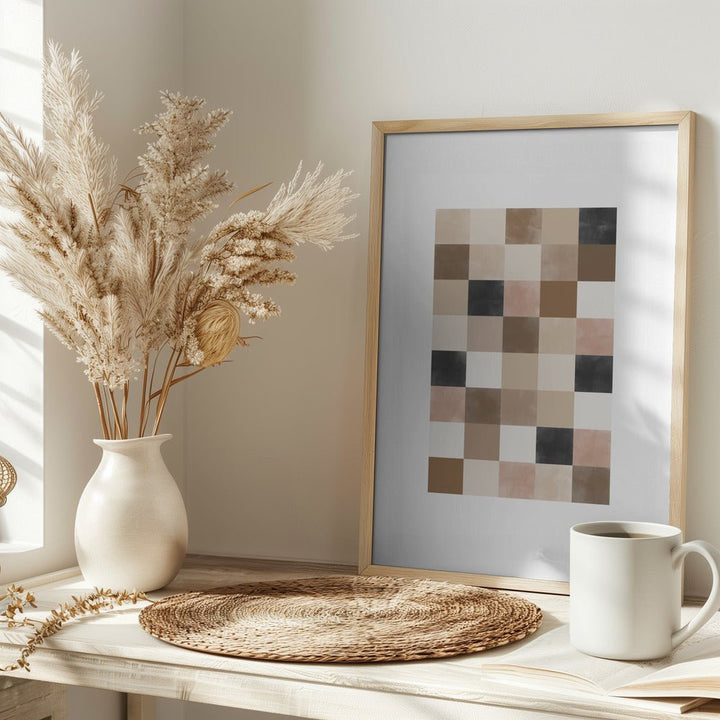 Geometric Pattern of Muted Earthy Tones - Stretched Canvas, Poster or Fine Art Print - I Heart Wall Art - Poster Print, Canvas Print or Framed Art Print