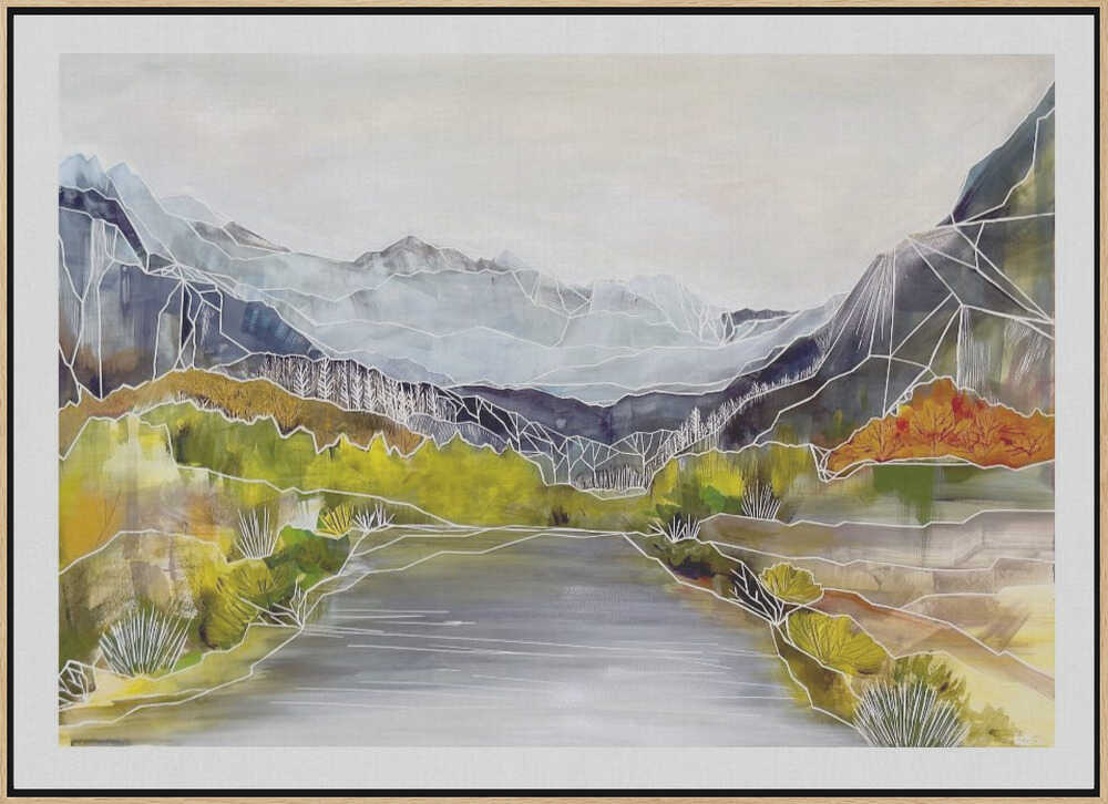 Geometric River Valley - Stretched Canvas, Poster or Fine Art Print - I Heart Wall Art - Poster Print, Canvas Print or Framed Art Print