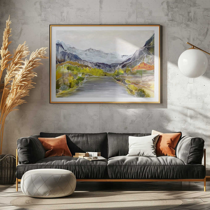 Geometric River Valley - Stretched Canvas, Poster or Fine Art Print - I Heart Wall Art - Poster Print, Canvas Print or Framed Art Print