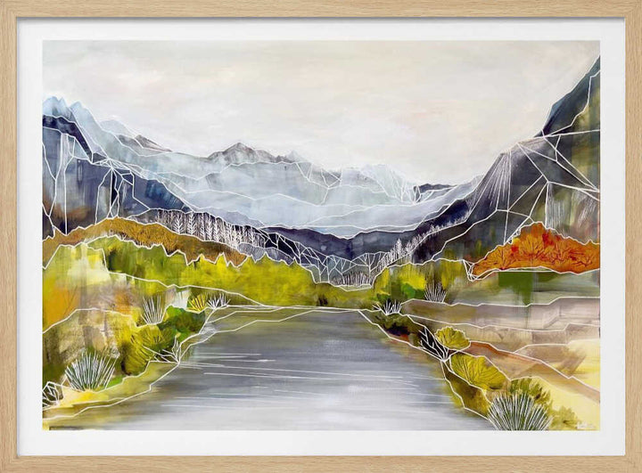 Geometric River Valley - Stretched Canvas, Poster or Fine Art Print - I Heart Wall Art - Poster Print, Canvas Print or Framed Art Print