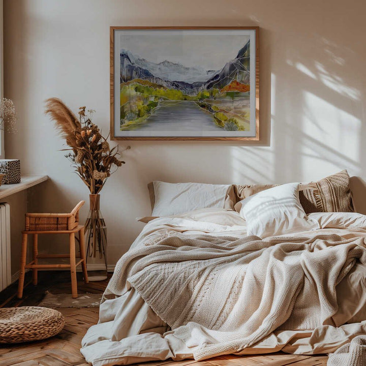 Geometric River Valley - Stretched Canvas, Poster or Fine Art Print - I Heart Wall Art - Poster Print, Canvas Print or Framed Art Print