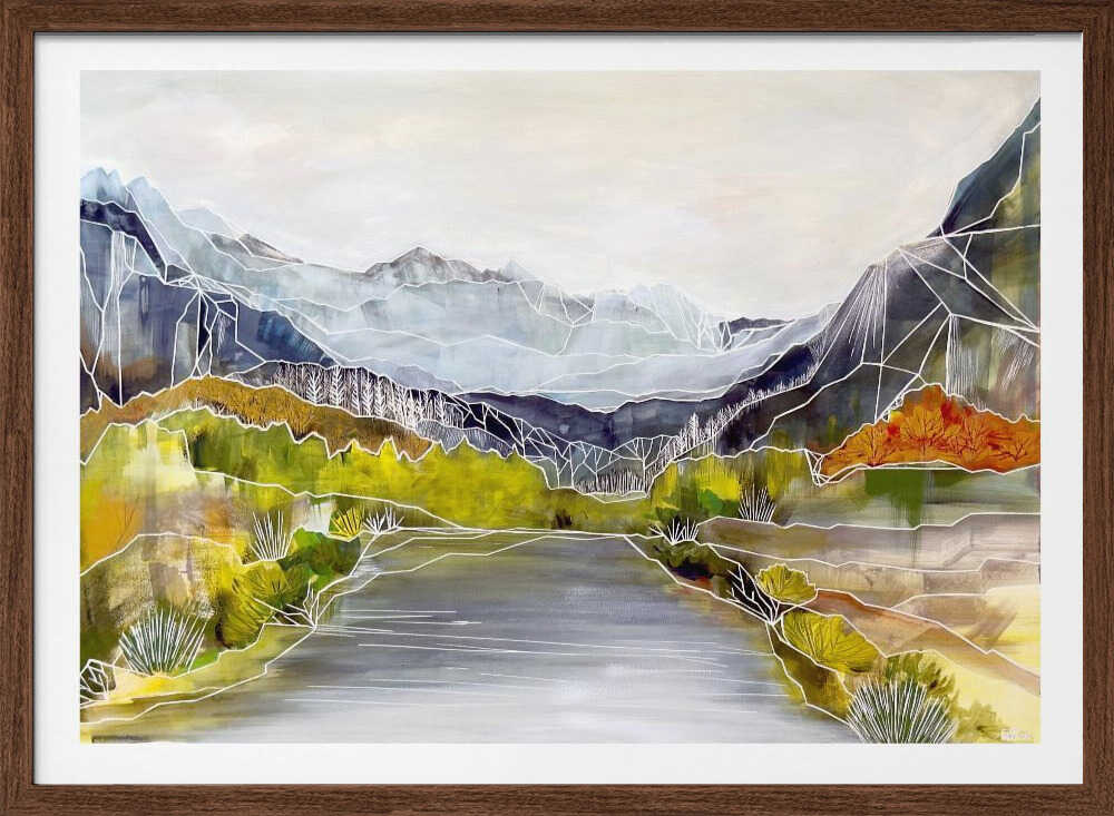 Geometric River Valley - Stretched Canvas, Poster or Fine Art Print - I Heart Wall Art - Poster Print, Canvas Print or Framed Art Print