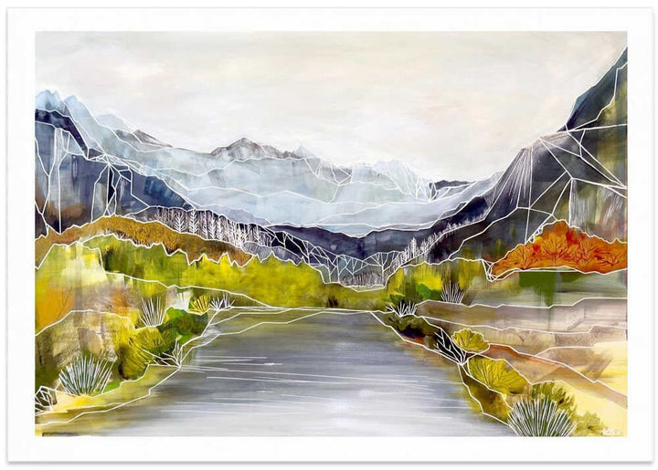 Geometric River Valley - Stretched Canvas, Poster or Fine Art Print - I Heart Wall Art - Poster Print, Canvas Print or Framed Art Print