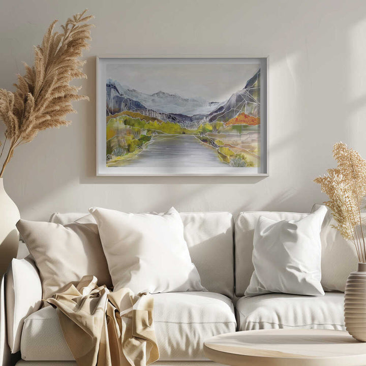 Geometric River Valley - Stretched Canvas, Poster or Fine Art Print - I Heart Wall Art - Poster Print, Canvas Print or Framed Art Print