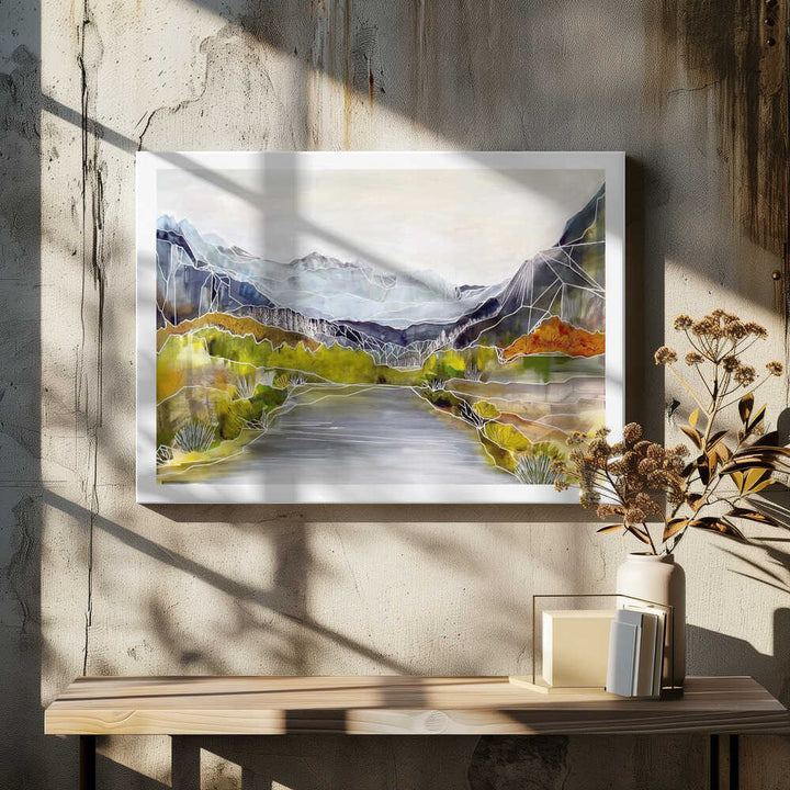 Geometric River Valley - Stretched Canvas, Poster or Fine Art Print - I Heart Wall Art - Poster Print, Canvas Print or Framed Art Print