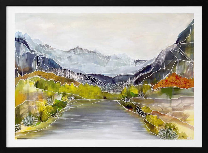 Geometric River Valley - Stretched Canvas, Poster or Fine Art Print - I Heart Wall Art - Poster Print, Canvas Print or Framed Art Print