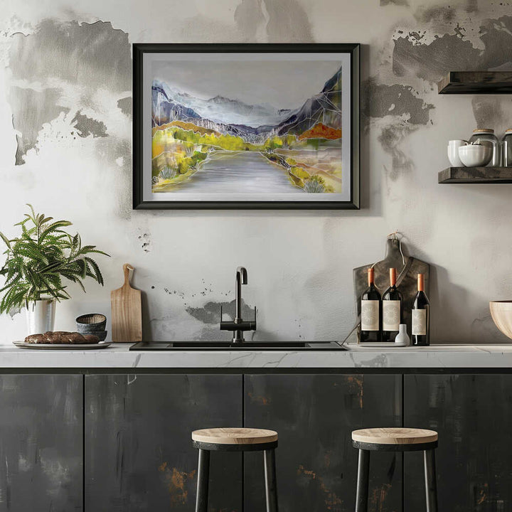 Geometric River Valley - Stretched Canvas, Poster or Fine Art Print - I Heart Wall Art - Poster Print, Canvas Print or Framed Art Print