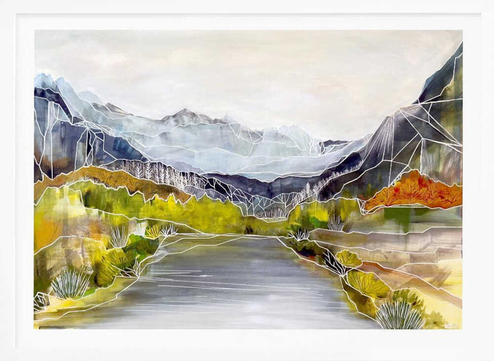 Geometric River Valley - Stretched Canvas, Poster or Fine Art Print - I Heart Wall Art - Poster Print, Canvas Print or Framed Art Print