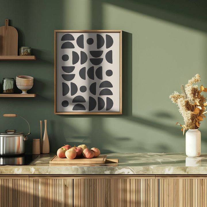 Geometric Semi Circles Pattern - Stretched Canvas, Poster or Fine Art Print - I Heart Wall Art - Poster Print, Canvas Print or Framed Art Print