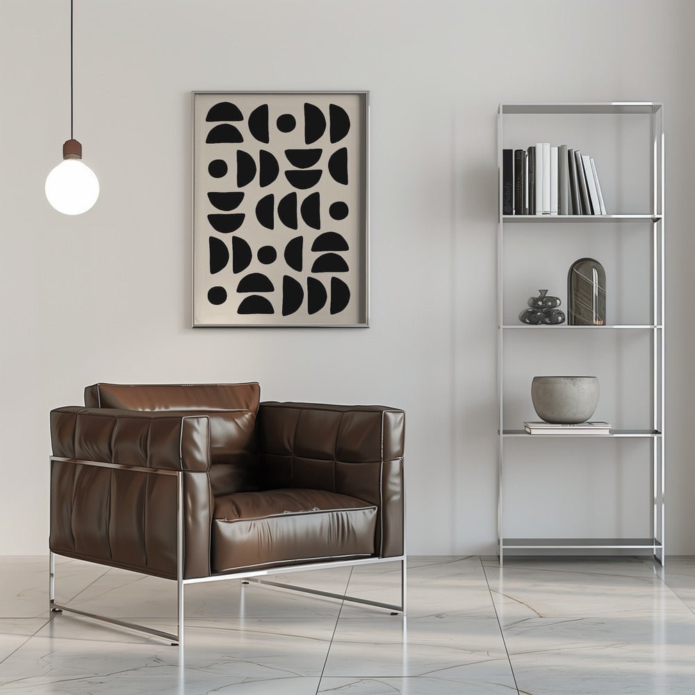 Geometric Semi Circles Pattern - Stretched Canvas, Poster or Fine Art Print - I Heart Wall Art - Poster Print, Canvas Print or Framed Art Print