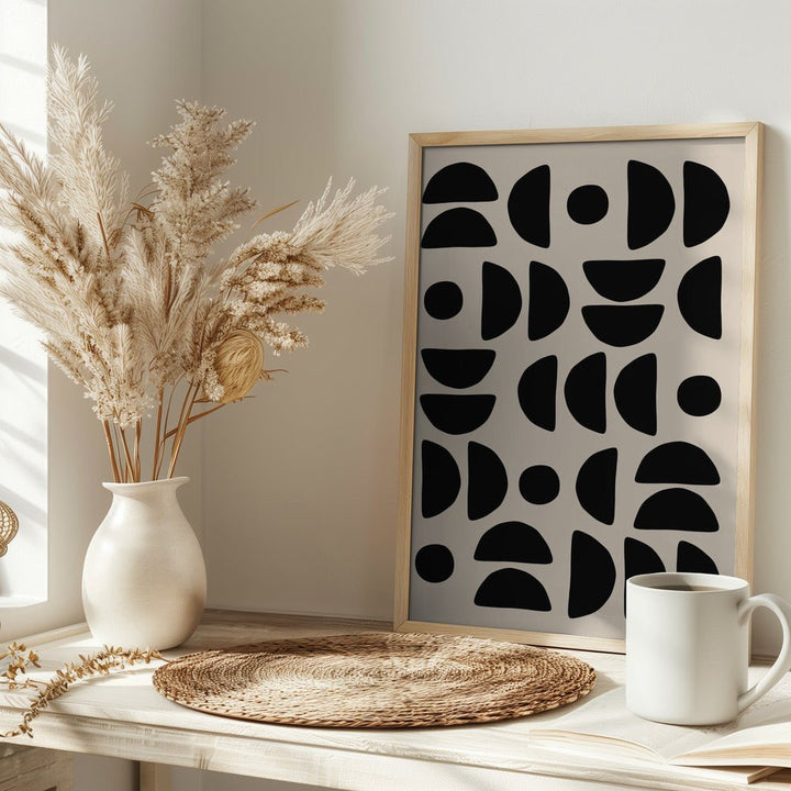 Geometric Semi Circles Pattern - Stretched Canvas, Poster or Fine Art Print - I Heart Wall Art - Poster Print, Canvas Print or Framed Art Print