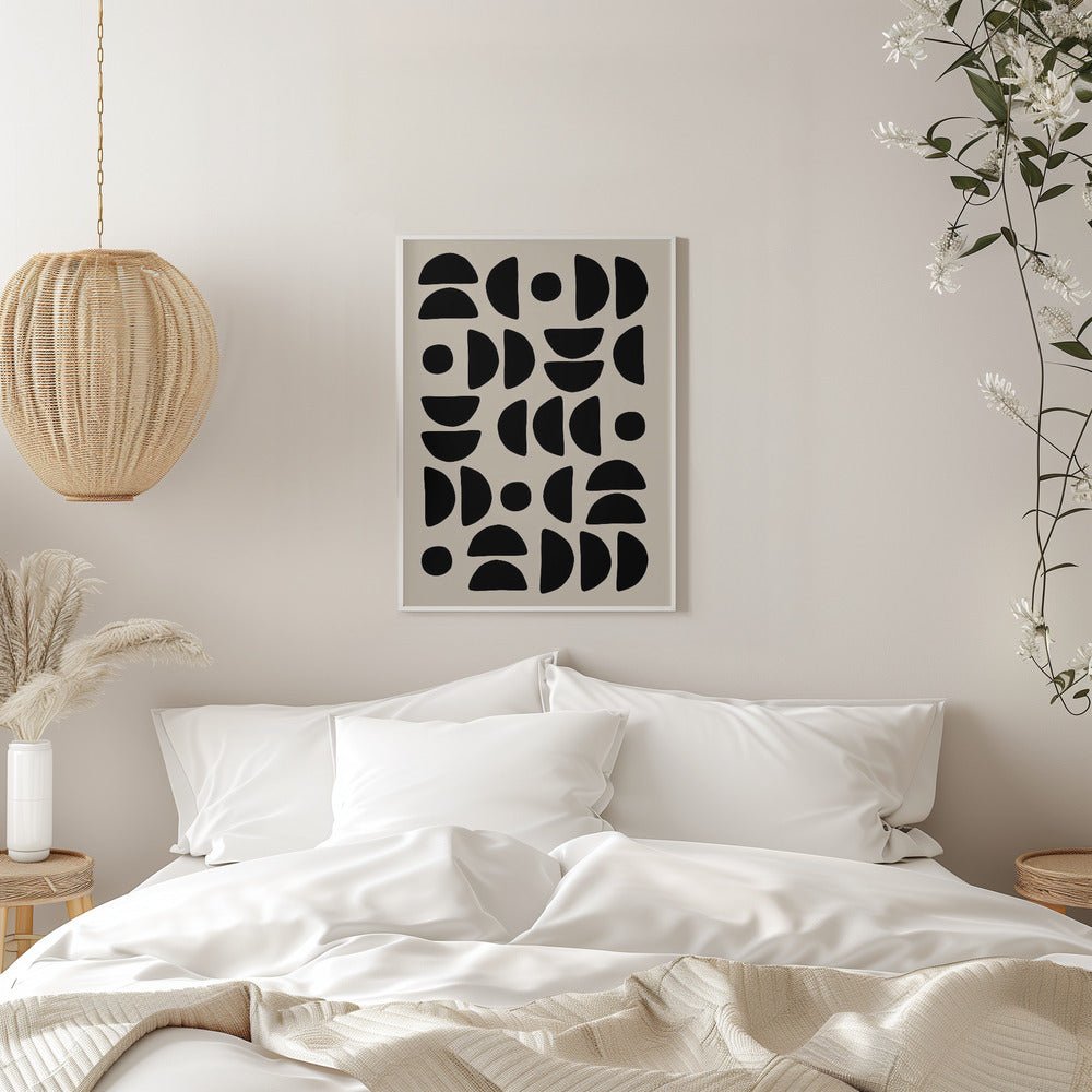 Geometric Semi Circles Pattern - Stretched Canvas, Poster or Fine Art Print - I Heart Wall Art - Poster Print, Canvas Print or Framed Art Print