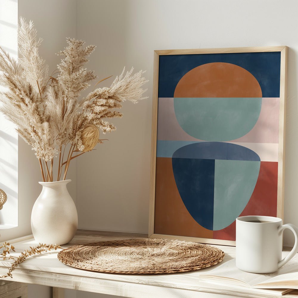 Geometric Shapes In Muted earth tones - Stretched Canvas, Poster or Fine Art Print - I Heart Wall Art - Poster Print, Canvas Print or Framed Art Print