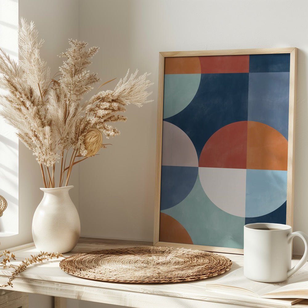 Geometric Shapes With Bold Circles - Stretched Canvas, Poster or Fine Art Print - I Heart Wall Art - Poster Print, Canvas Print or Framed Art Print