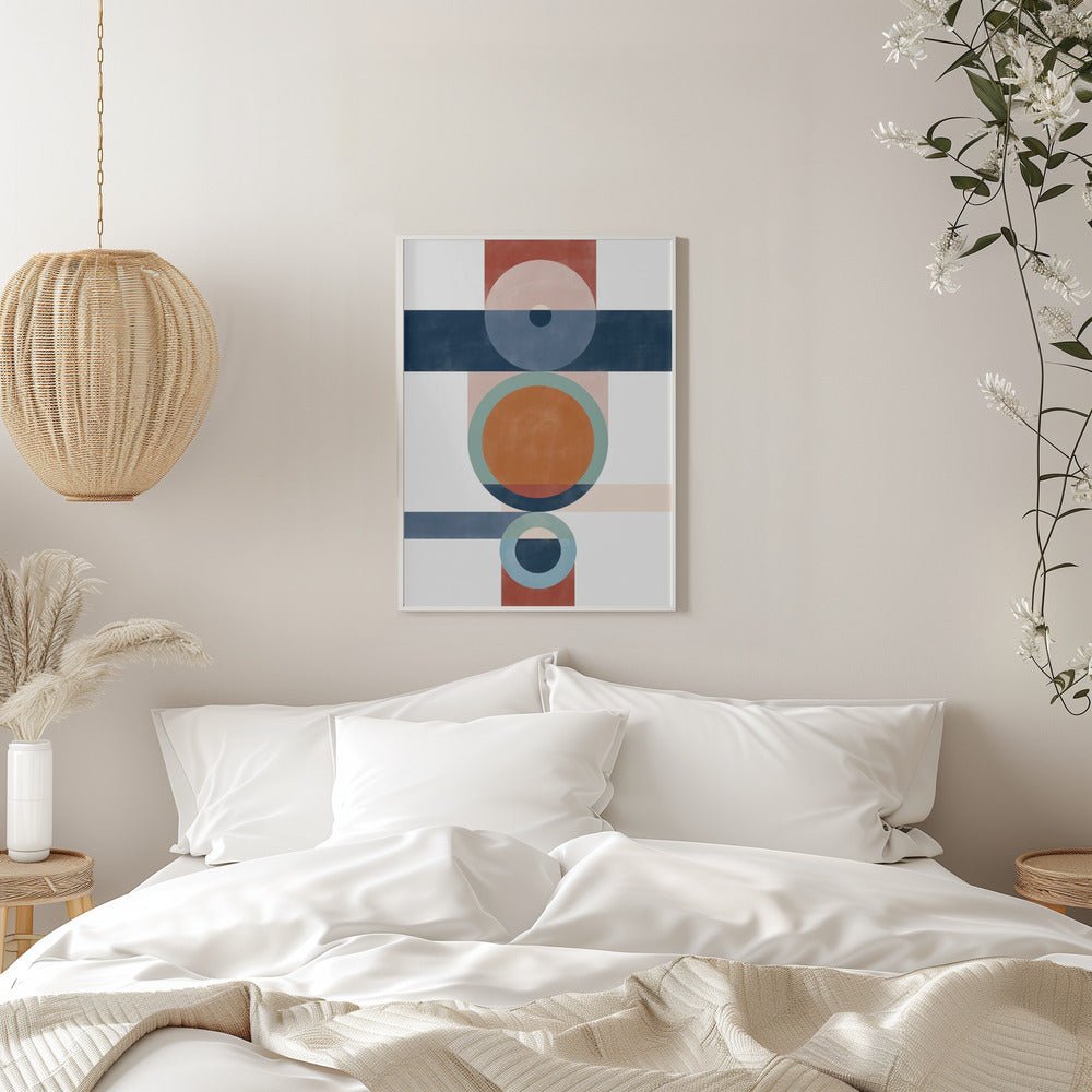 Geometric Shapes With Circles And Rectangles - Stretched Canvas, Poster or Fine Art Print - I Heart Wall Art - Poster Print, Canvas Print or Framed Art Print