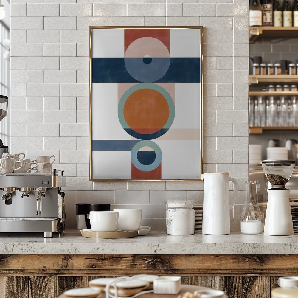 Geometric Shapes With Circles And Rectangles - Stretched Canvas, Poster or Fine Art Print - I Heart Wall Art - Poster Print, Canvas Print or Framed Art Print
