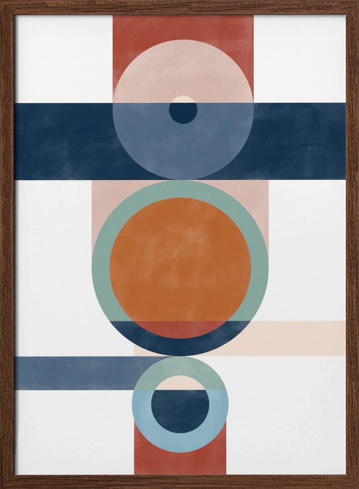 Geometric Shapes With Circles And Rectangles - Stretched Canvas, Poster or Fine Art Print - I Heart Wall Art - Poster Print, Canvas Print or Framed Art Print