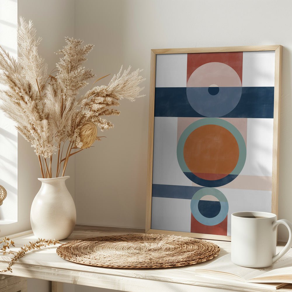 Geometric Shapes With Circles And Rectangles - Stretched Canvas, Poster or Fine Art Print - I Heart Wall Art - Poster Print, Canvas Print or Framed Art Print
