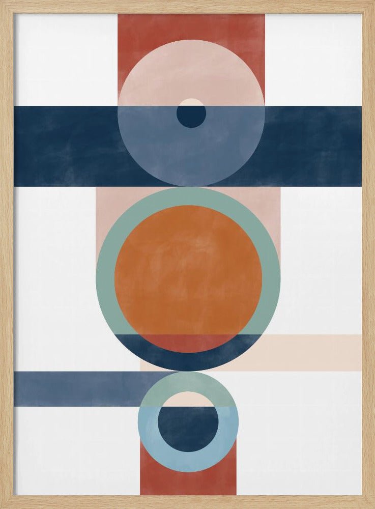 Geometric Shapes With Circles And Rectangles - Stretched Canvas, Poster or Fine Art Print - I Heart Wall Art - Poster Print, Canvas Print or Framed Art Print
