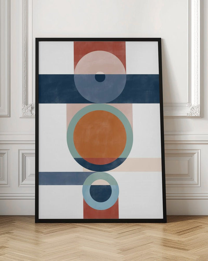 Geometric Shapes With Circles And Rectangles - Stretched Canvas, Poster or Fine Art Print - I Heart Wall Art - Poster Print, Canvas Print or Framed Art Print
