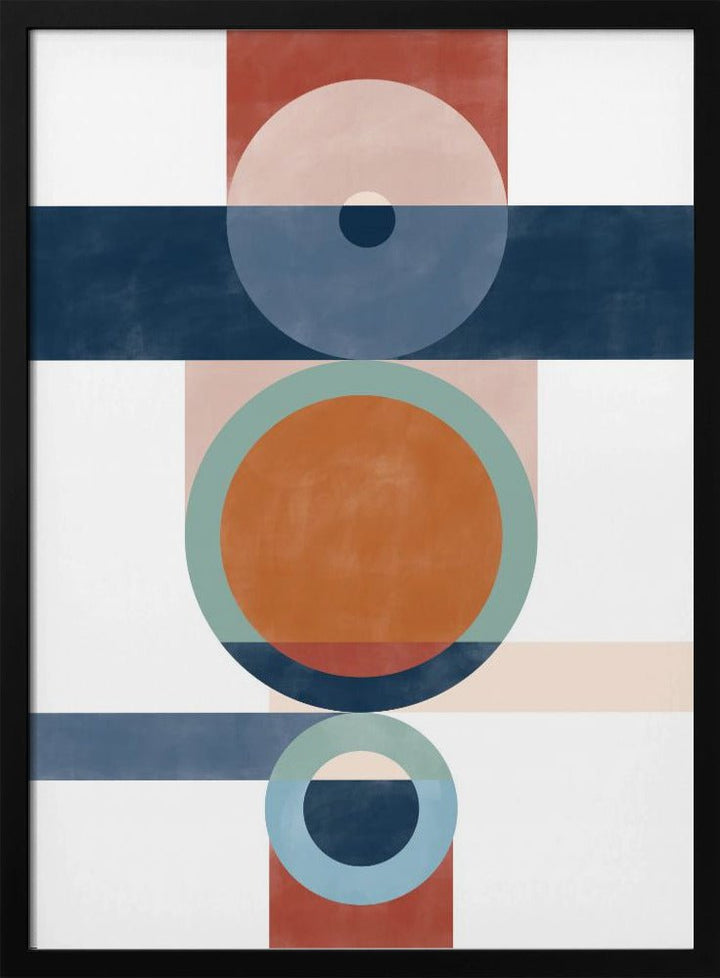Geometric Shapes With Circles And Rectangles - Stretched Canvas, Poster or Fine Art Print - I Heart Wall Art - Poster Print, Canvas Print or Framed Art Print