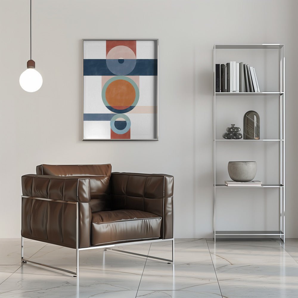 Geometric Shapes With Circles And Rectangles - Stretched Canvas, Poster or Fine Art Print - I Heart Wall Art - Poster Print, Canvas Print or Framed Art Print