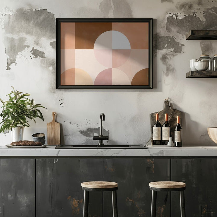 Geometric Shapes With Warm Earthy Tones - Stretched Canvas, Poster or Fine Art Print - I Heart Wall Art - Poster Print, Canvas Print or Framed Art Print