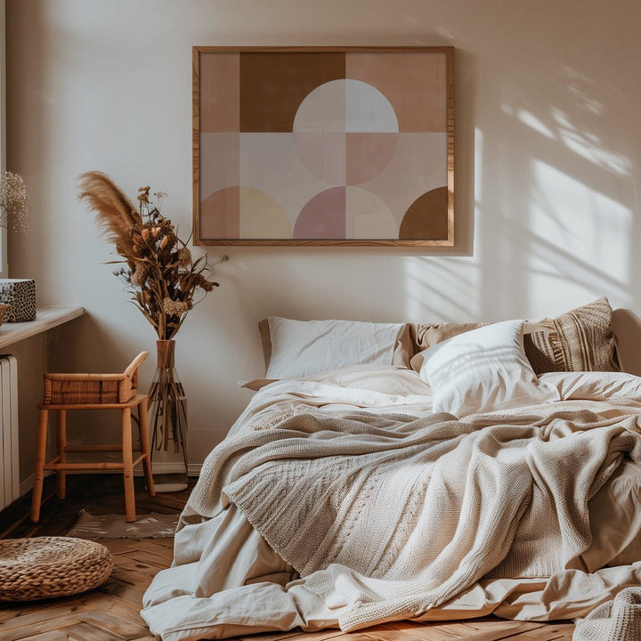 Geometric Shapes With Warm Earthy Tones - Stretched Canvas, Poster or Fine Art Print - I Heart Wall Art - Poster Print, Canvas Print or Framed Art Print