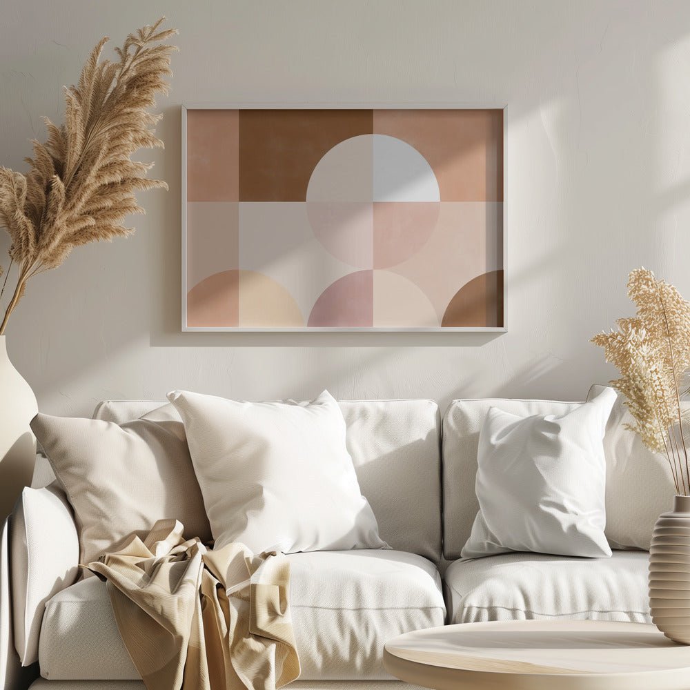 Geometric Shapes With Warm Earthy Tones - Stretched Canvas, Poster or Fine Art Print - I Heart Wall Art - Poster Print, Canvas Print or Framed Art Print