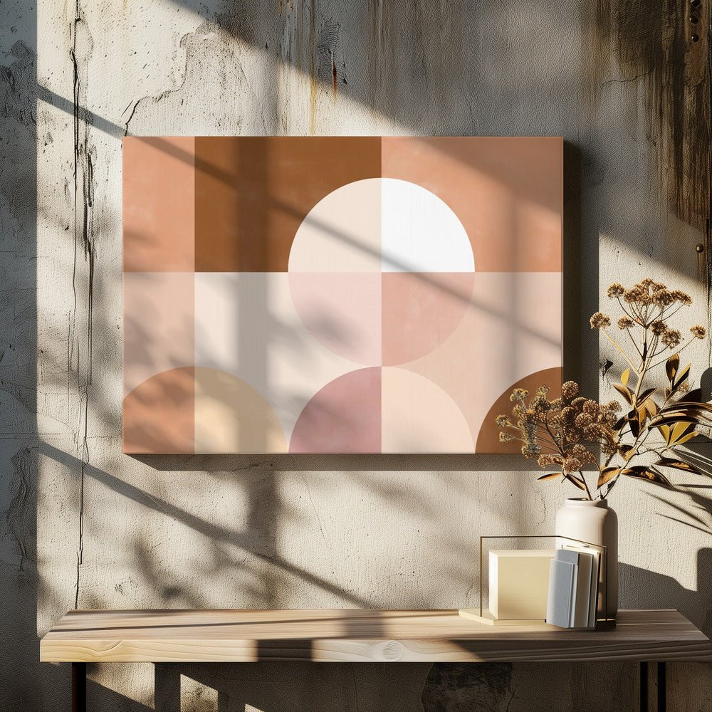 Geometric Shapes With Warm Earthy Tones - Stretched Canvas, Poster or Fine Art Print - I Heart Wall Art - Poster Print, Canvas Print or Framed Art Print
