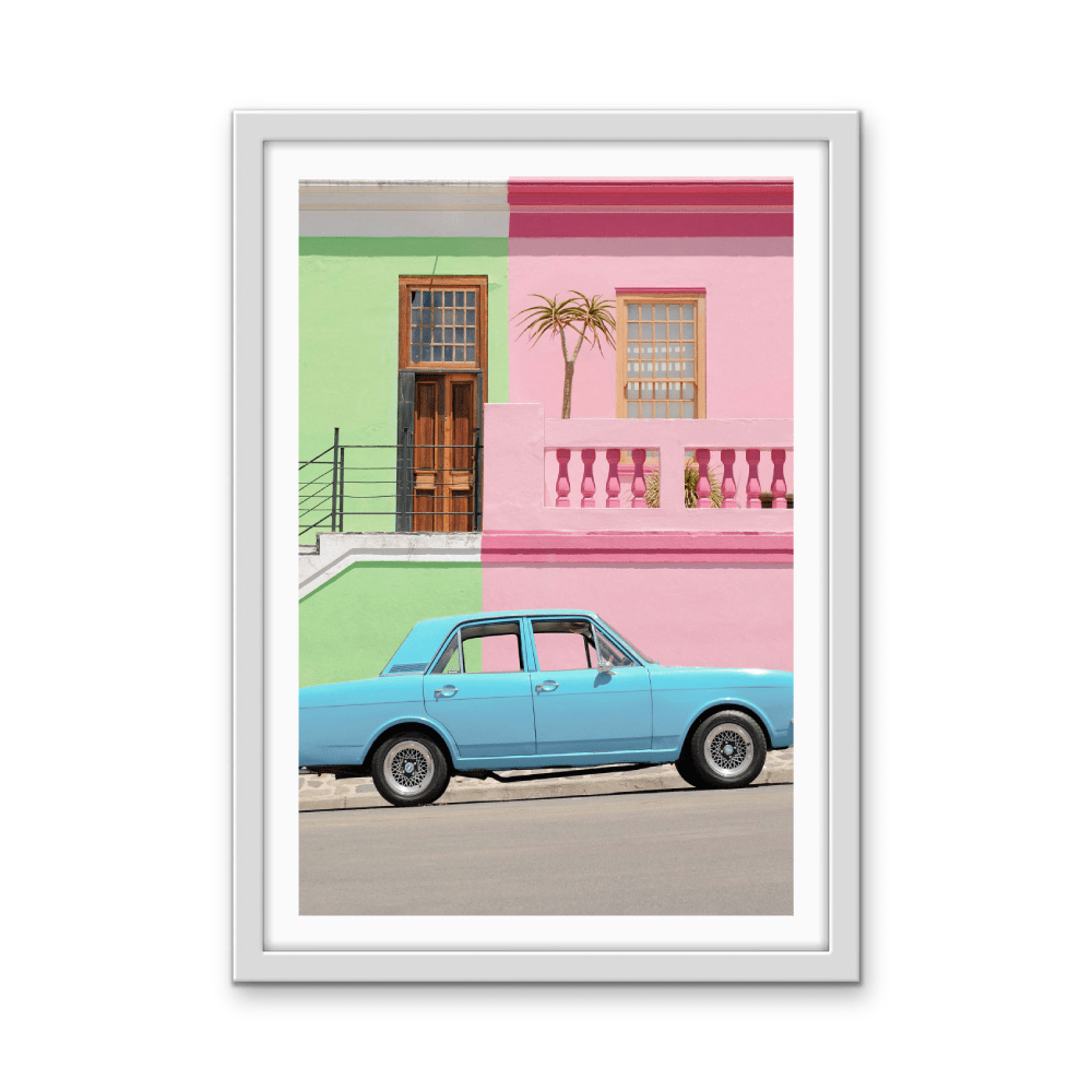 Getaway Car - Pastel Colour Vintage Car Stretched Canvas or Fine Art Print - I Heart Wall Art - Poster Print, Canvas Print or Framed Art Print