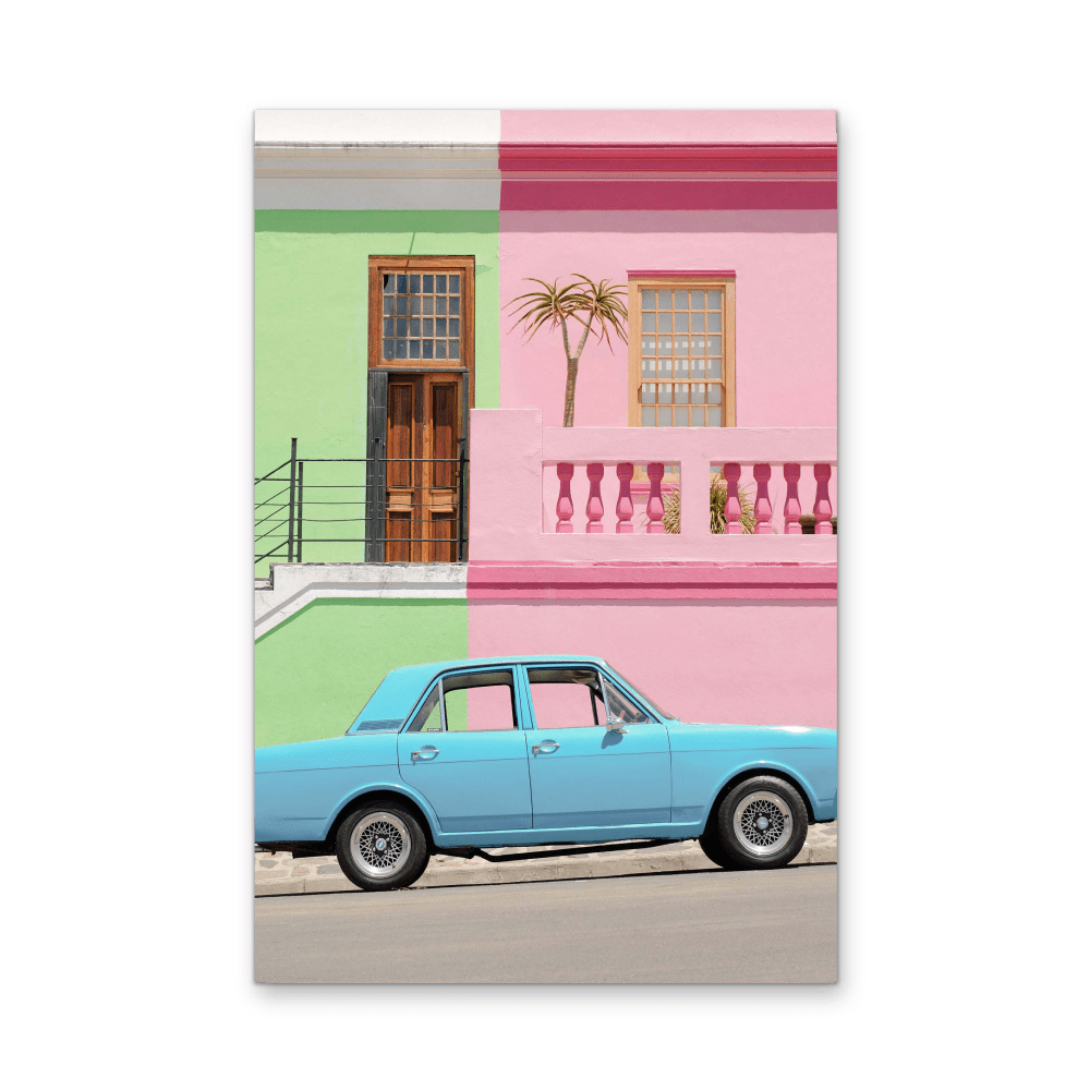 Getaway Car - Pastel Colour Vintage Car Stretched Canvas or Fine Art Print - I Heart Wall Art - Poster Print, Canvas Print or Framed Art Print