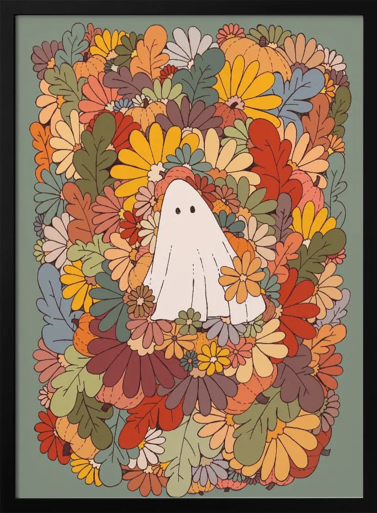 Ghost and Flowers - Stretched Canvas, Poster or Fine Art Print I Heart Wall Art
