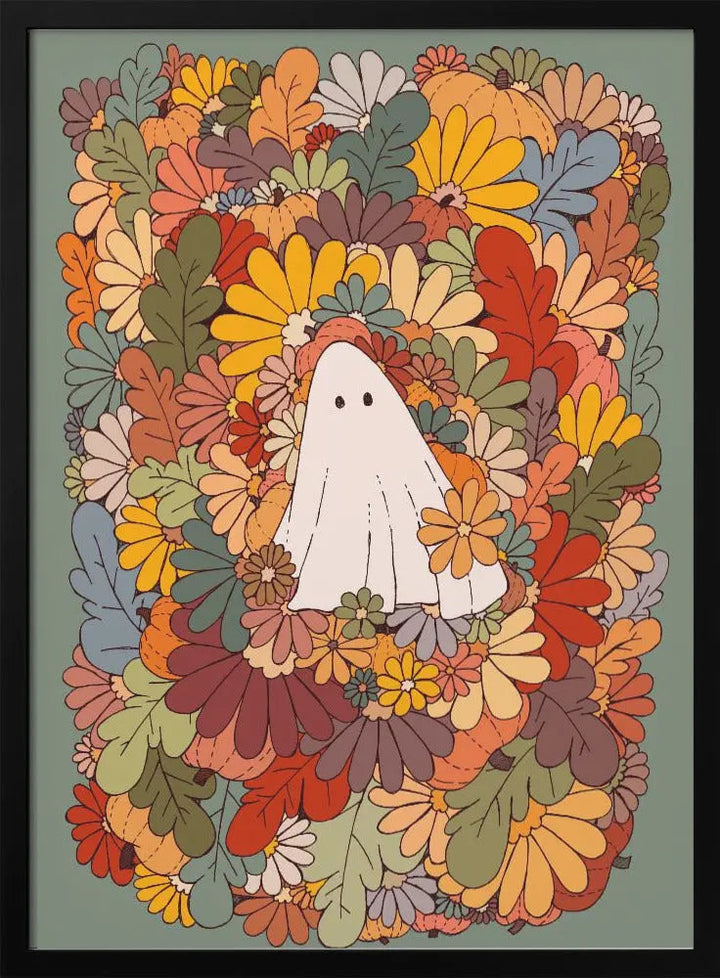 Ghost and Flowers - Stretched Canvas, Poster or Fine Art Print I Heart Wall Art