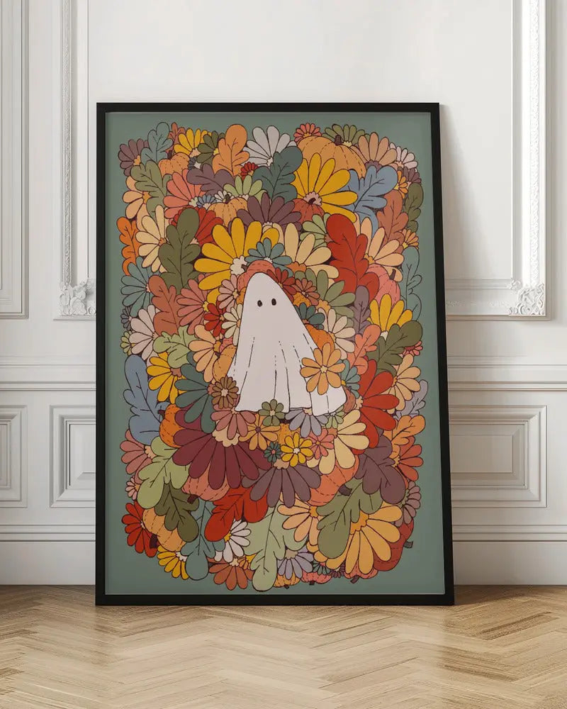 Ghost and Flowers - Stretched Canvas, Poster or Fine Art Print I Heart Wall Art